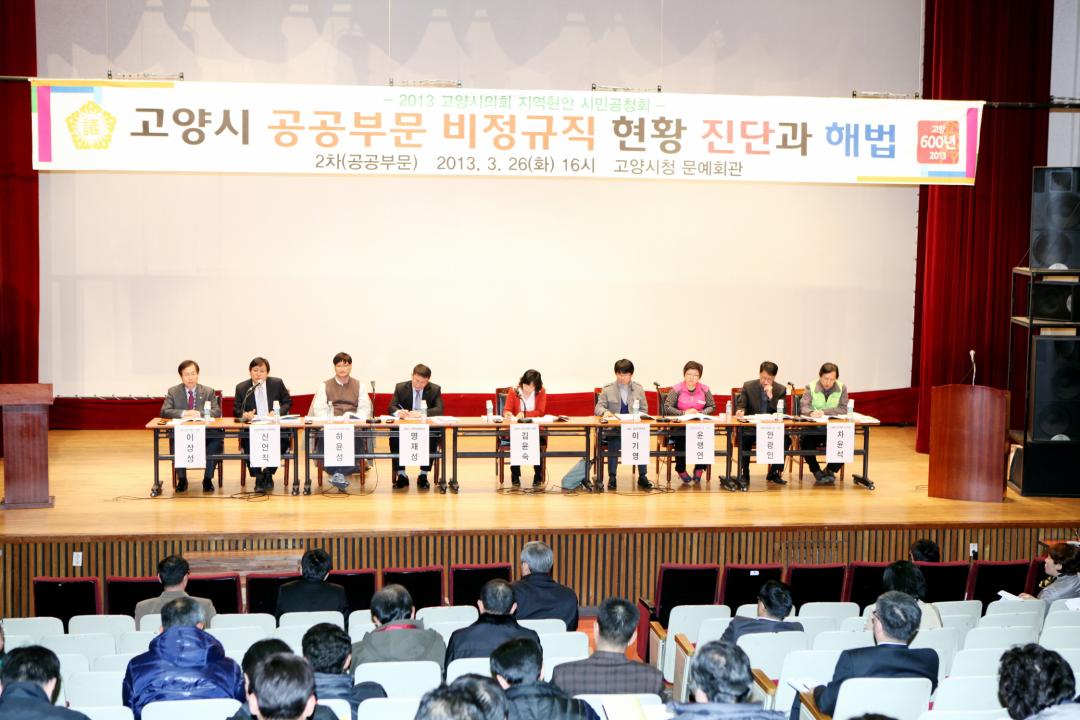 2013 고양시의회 지역현안 시민공청회-고양시 공공부문 비정규직 현황 진단과 해법 (2013.03.26)